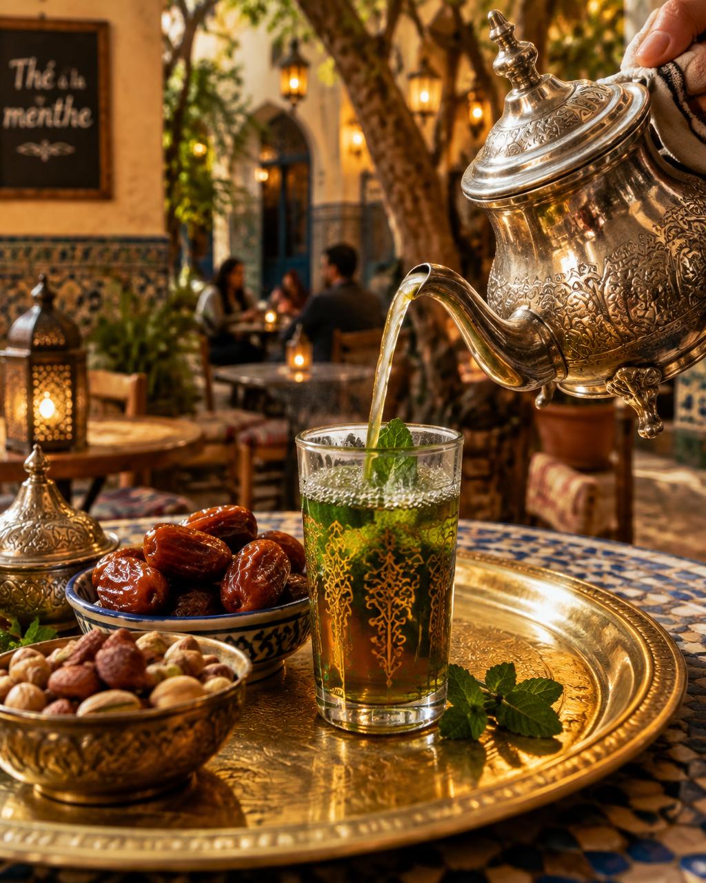 Tunisian mint tea at Maazym